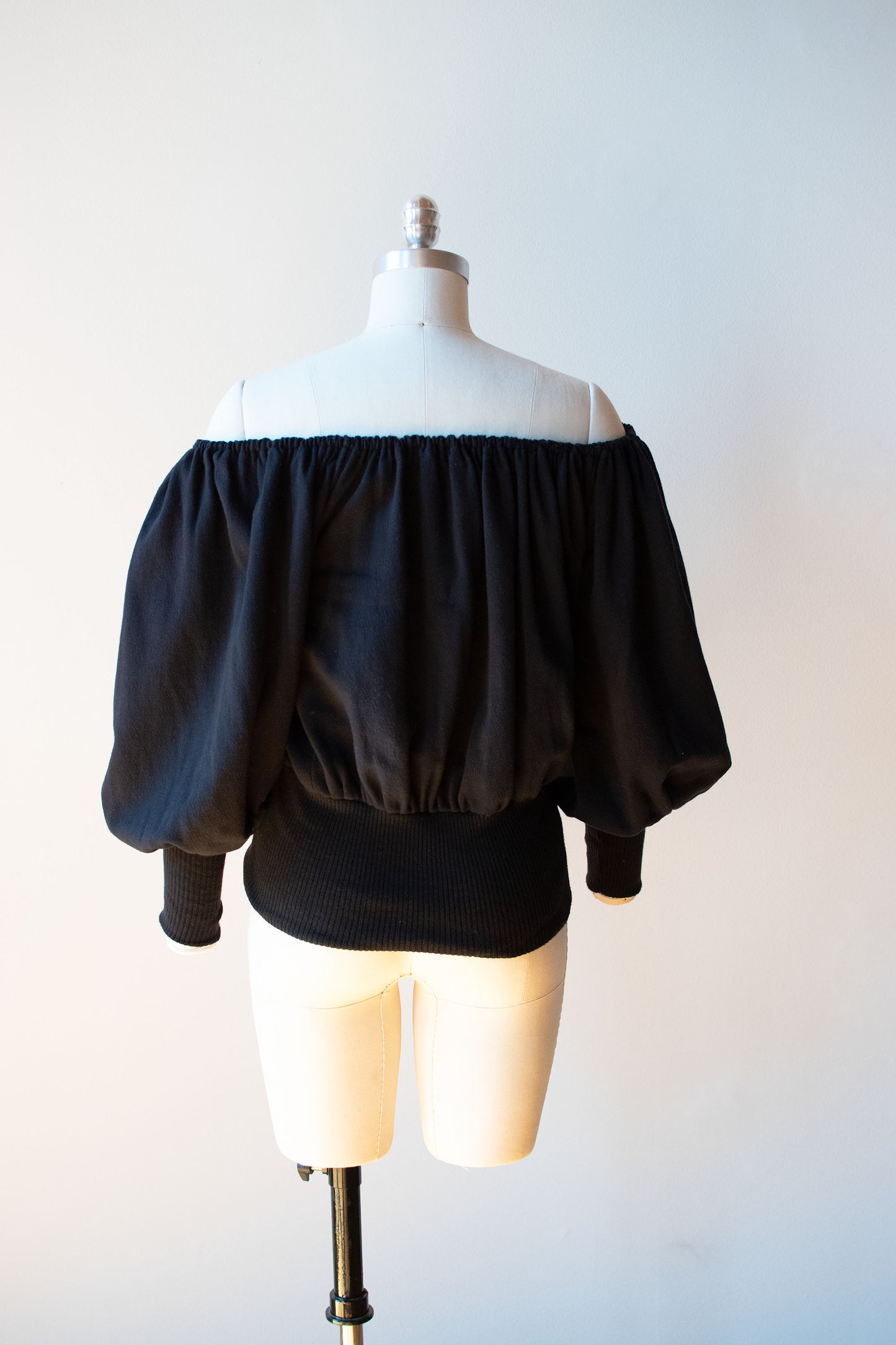 1980s Black Bishop Sleeve Sweatshirt | Norma Kamali
