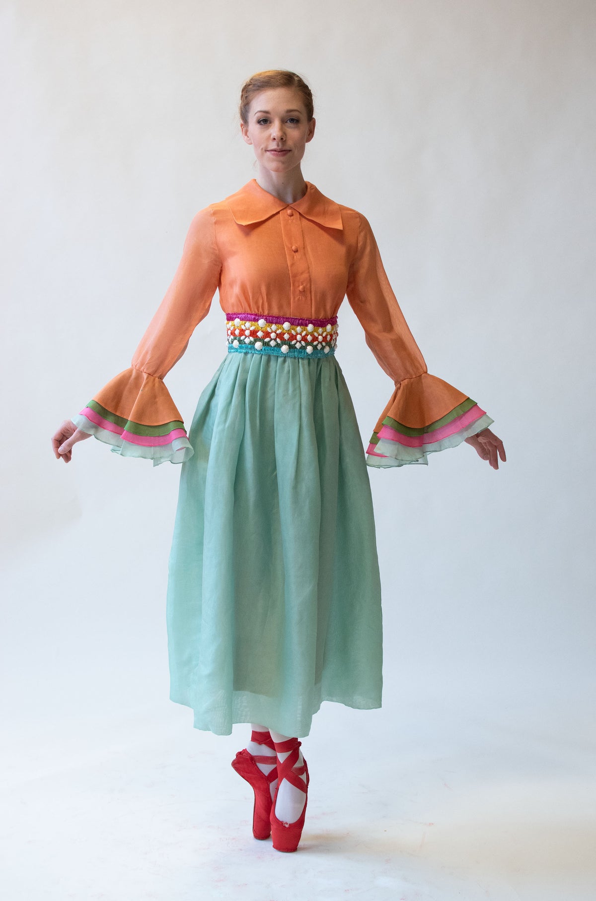 1970s Sherbert Organza Dress | Bill Blass