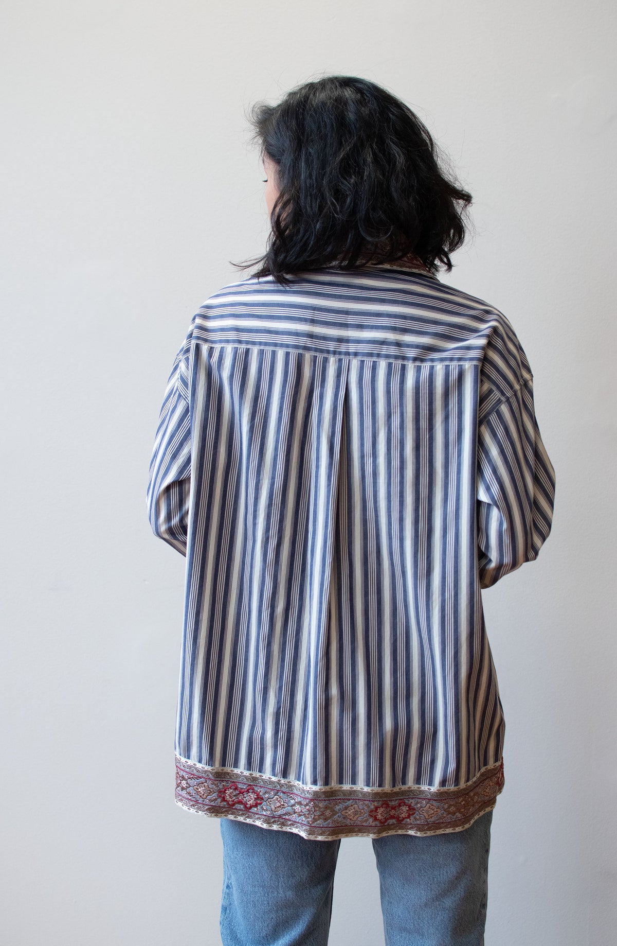 Striped Blouse with Ribbon Trim | Romeo Gigli 1994