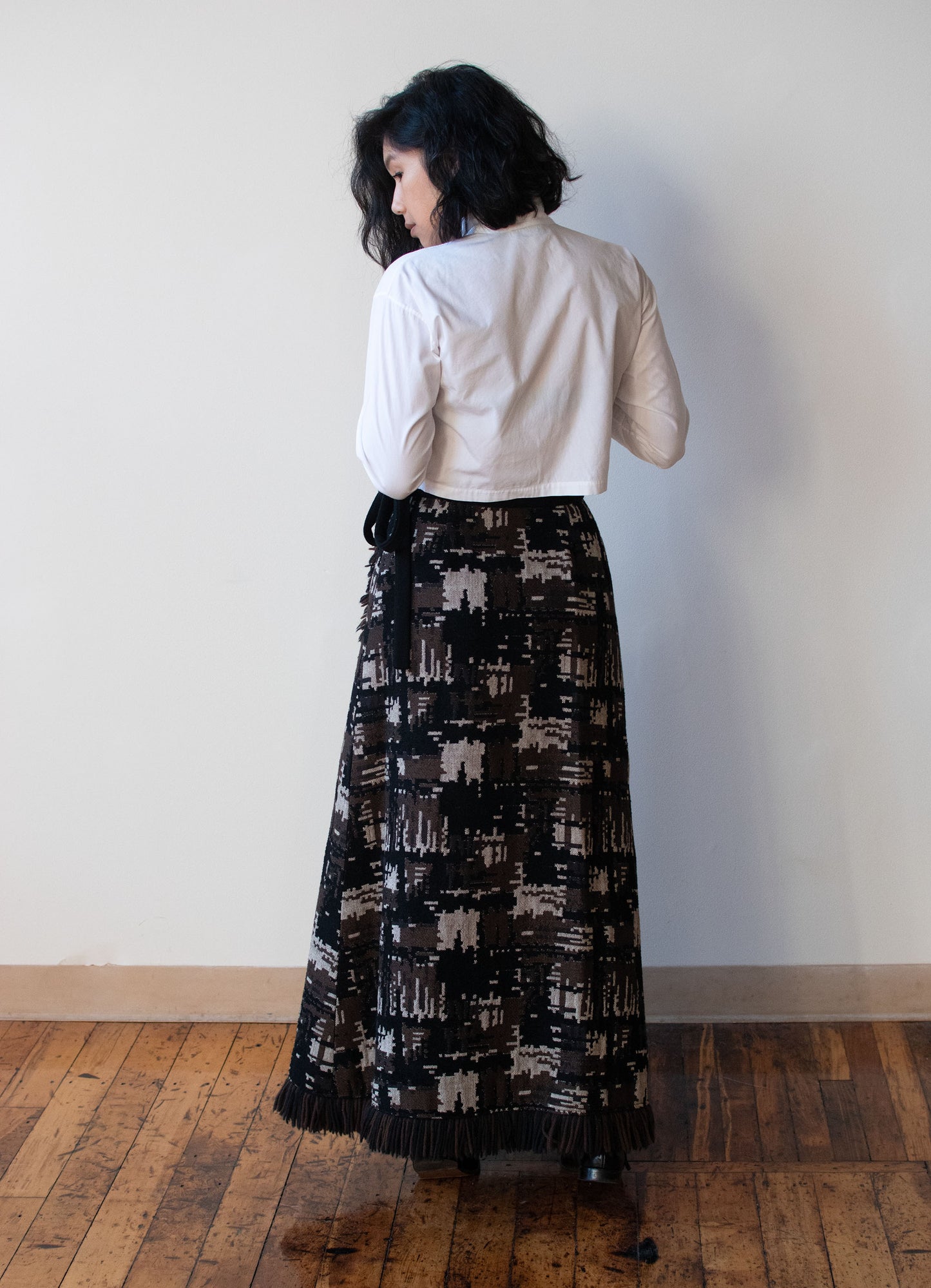 1970s Woven Skirt w/ Fringe