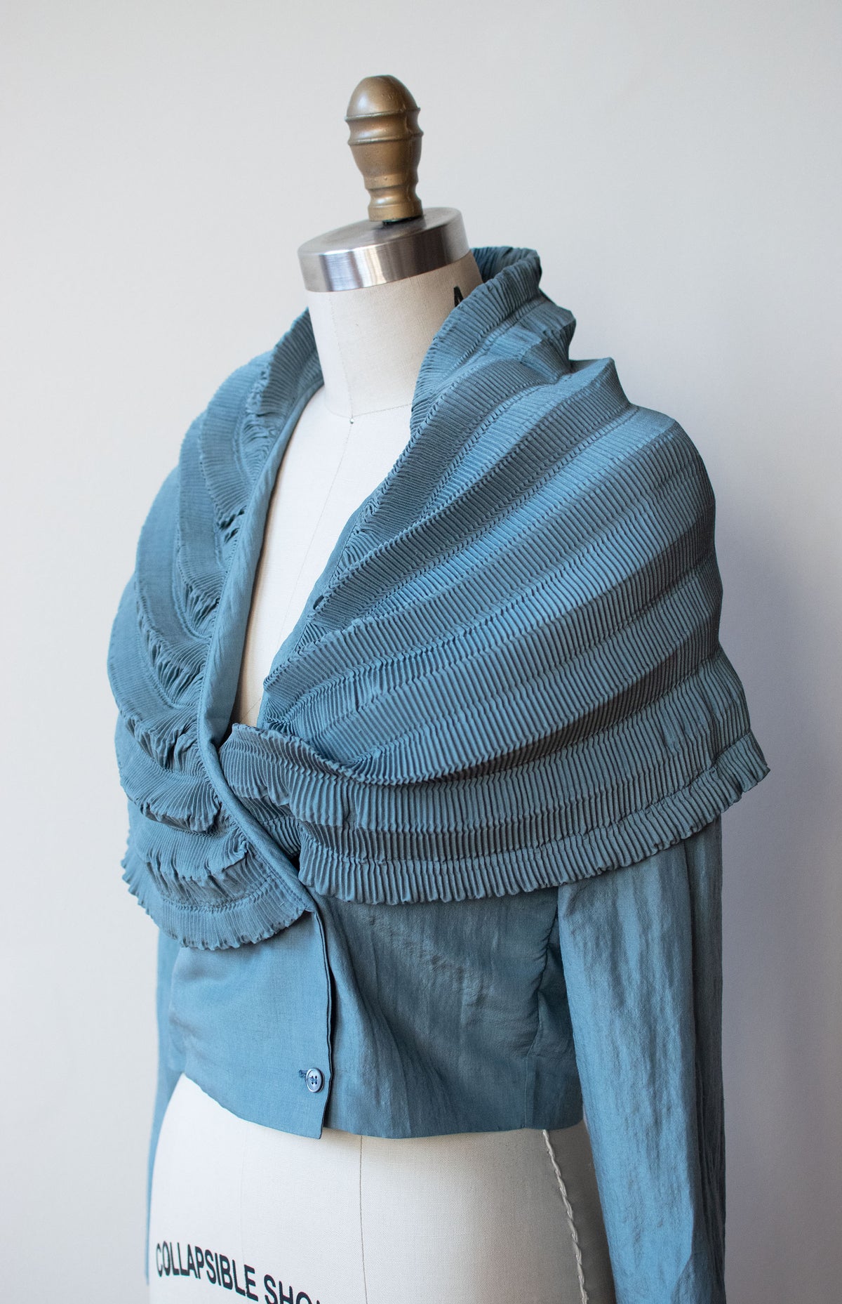 Pleated Teal Blouse | Romeo Gigli for Callaghan