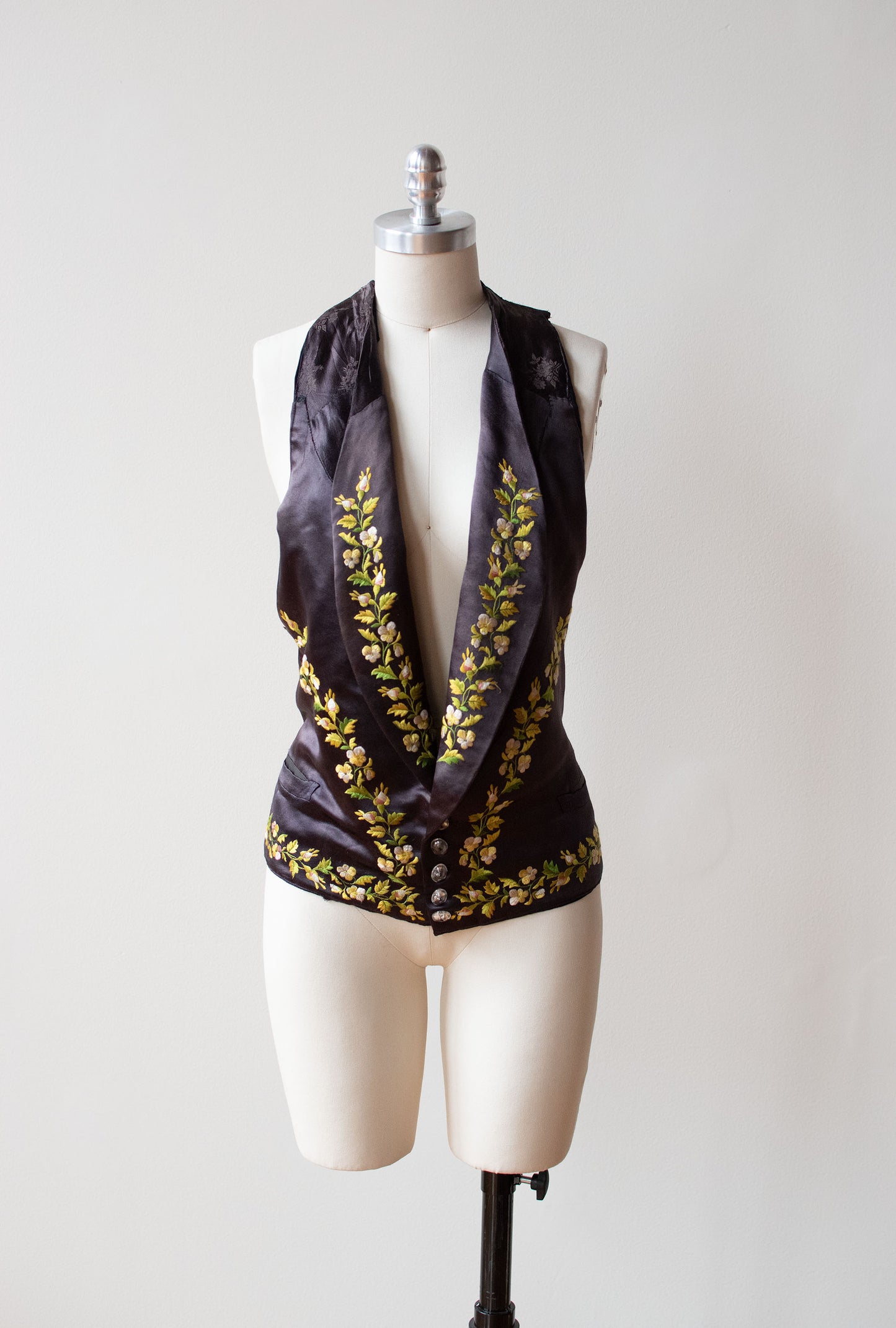 Antique Embroidered Silk Vest
