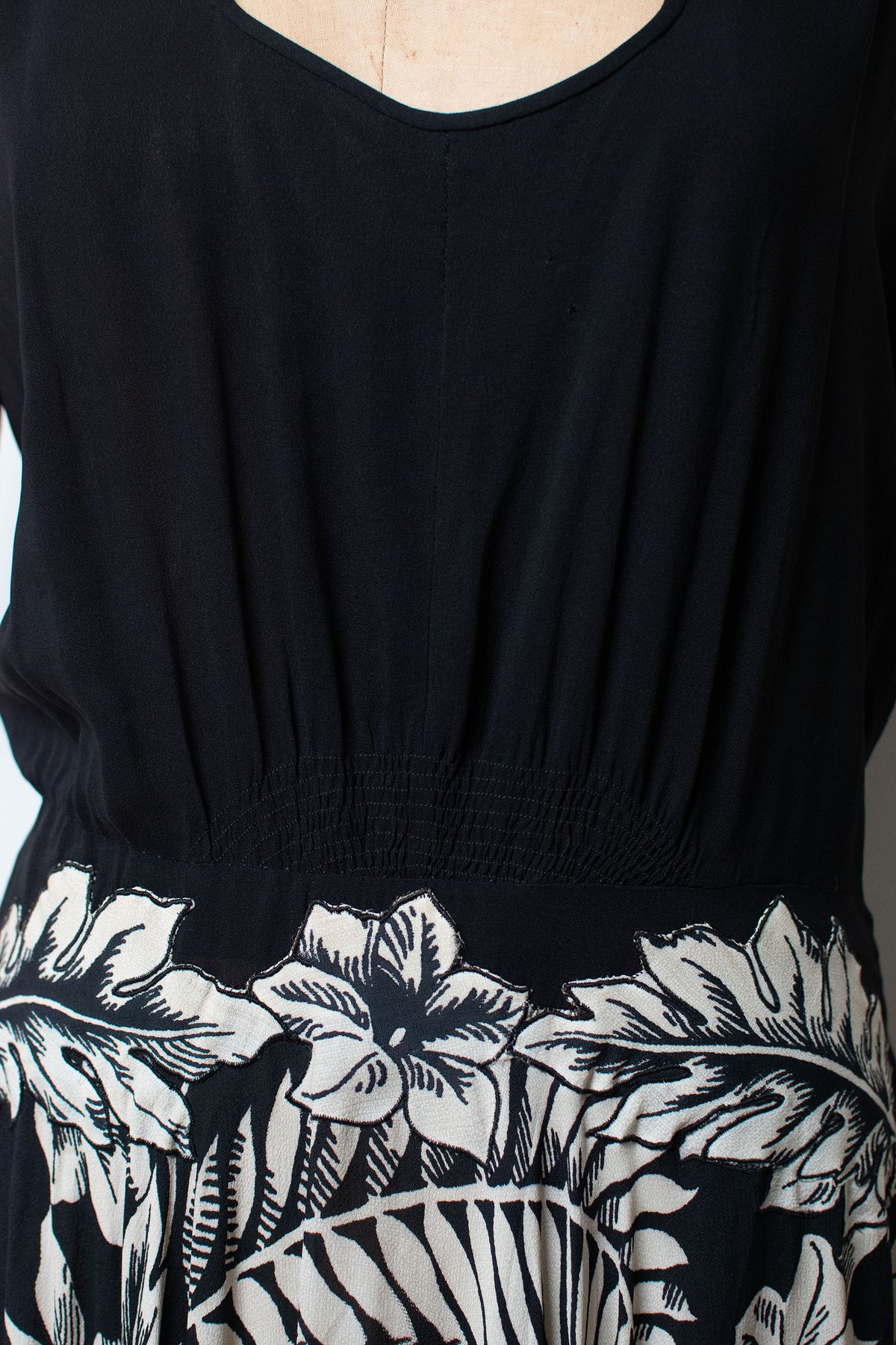 1940s Printed Rayon Dress