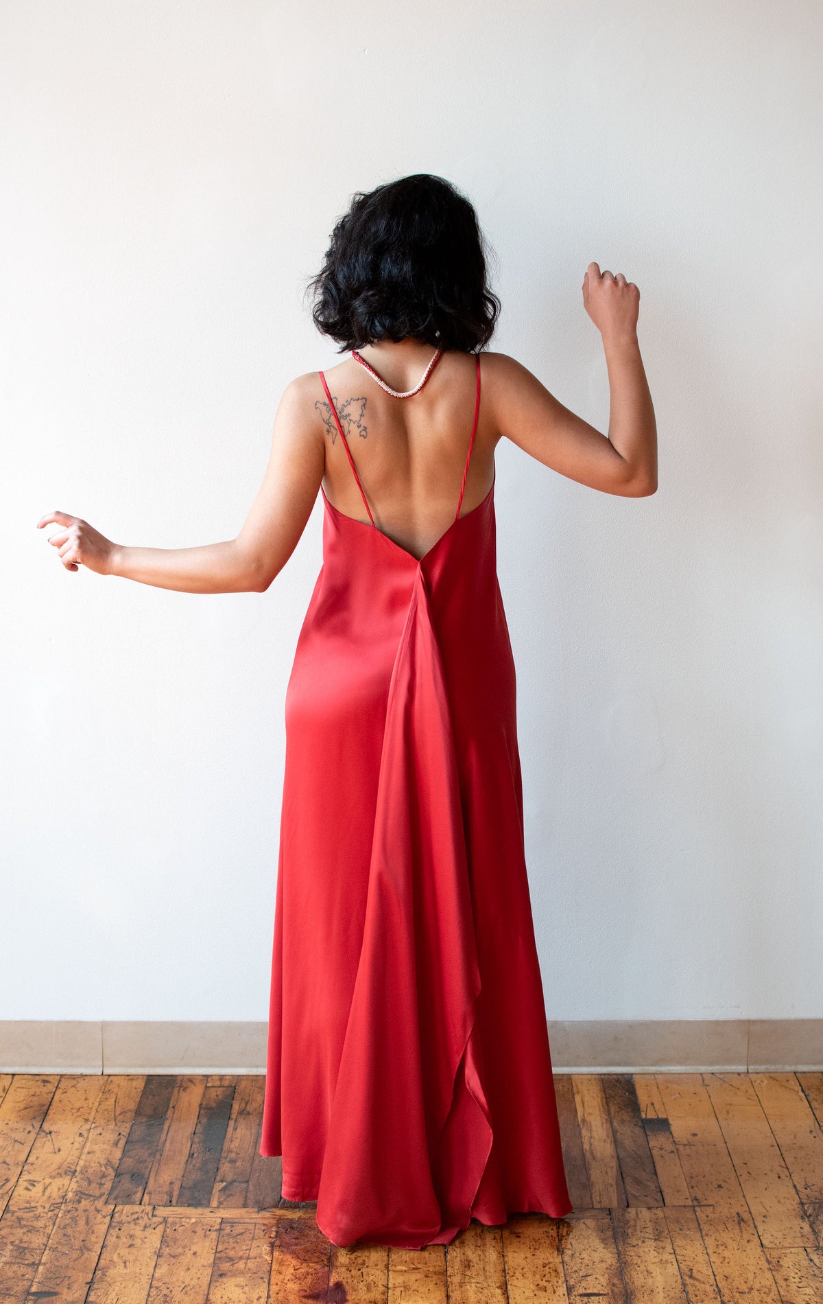 Red Silk Slip Dress | Donna Karan