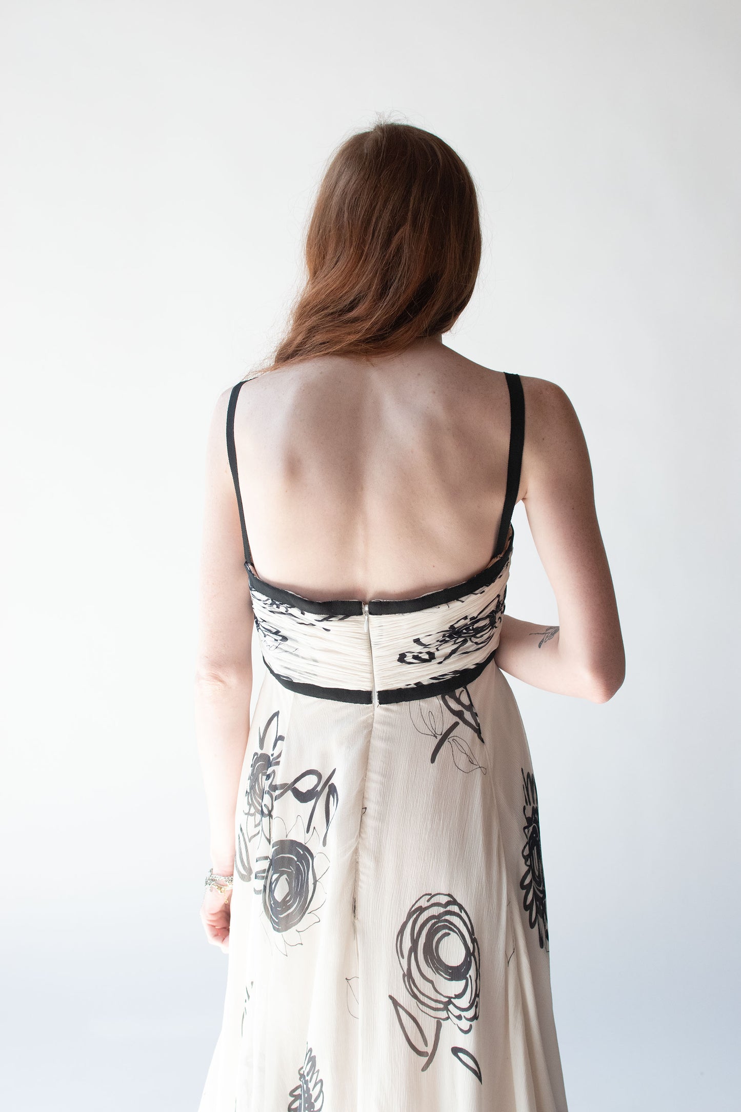 Floral Print Chiffon Gown | Bill Blass