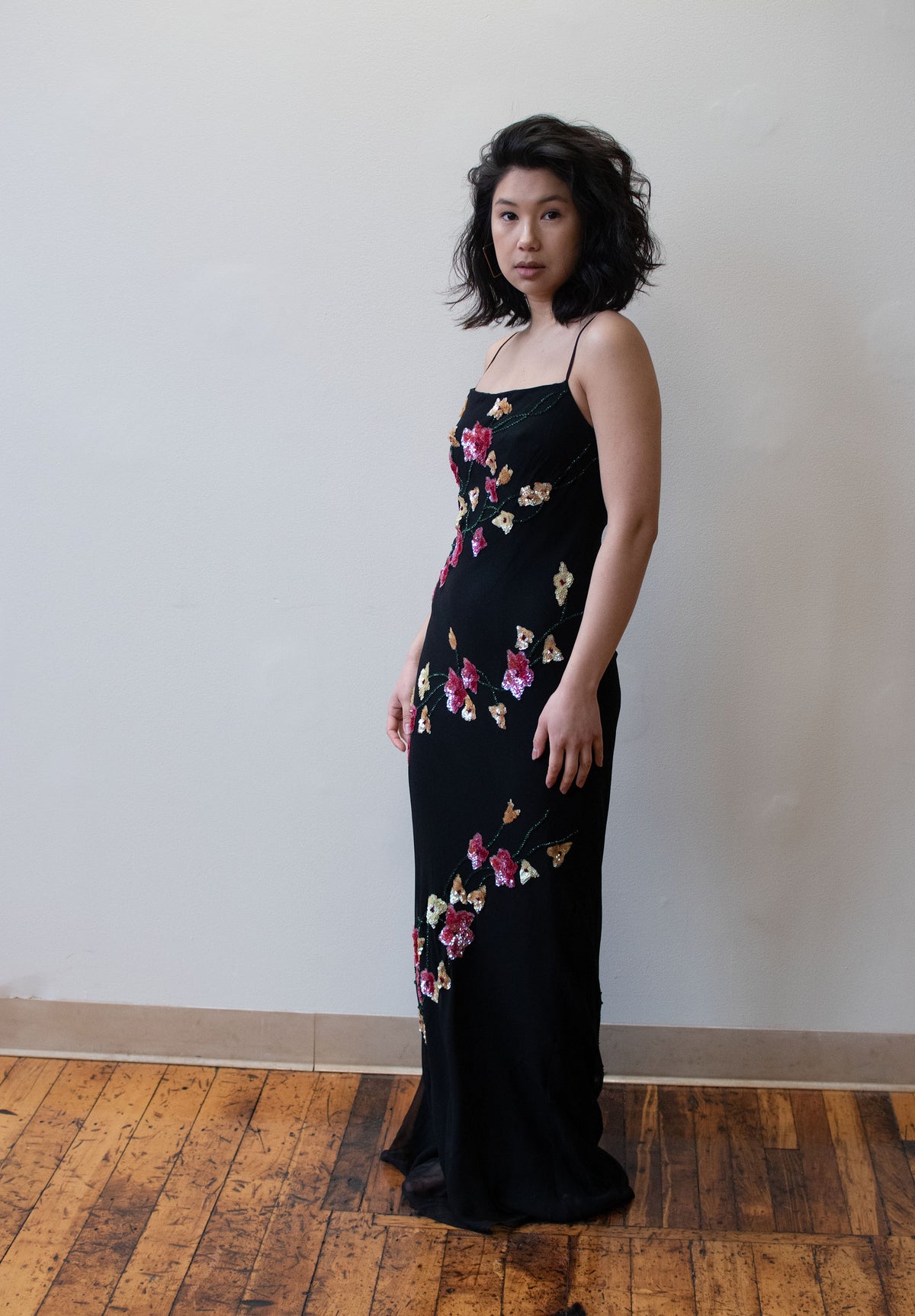 Y2K Sequin Bias Cut Dress