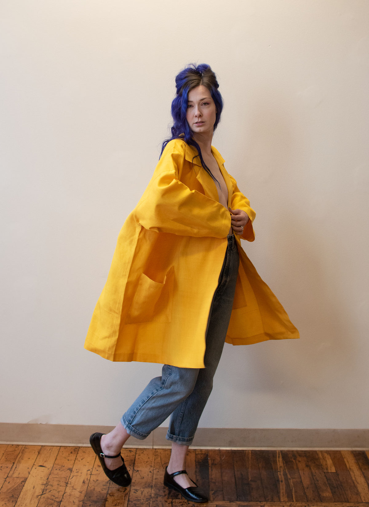 1980s Yellow Silk Jacket