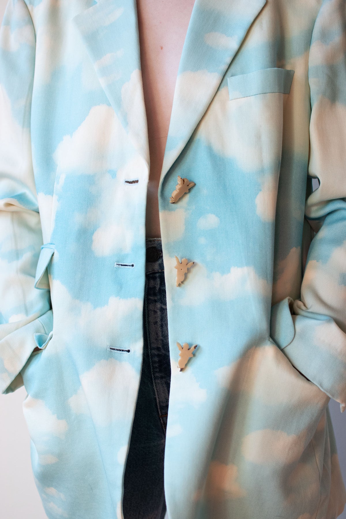 1990s Cloud Print Blazer | Moschino Cheap & Chic