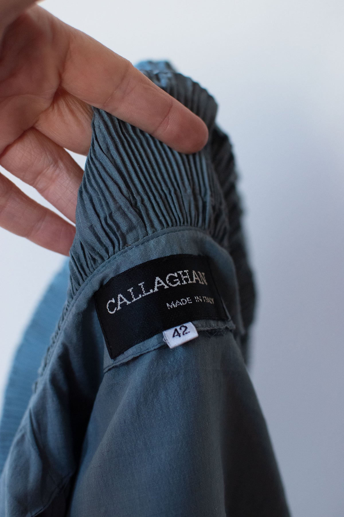 Pleated Teal Blouse | Romeo Gigli for Callaghan