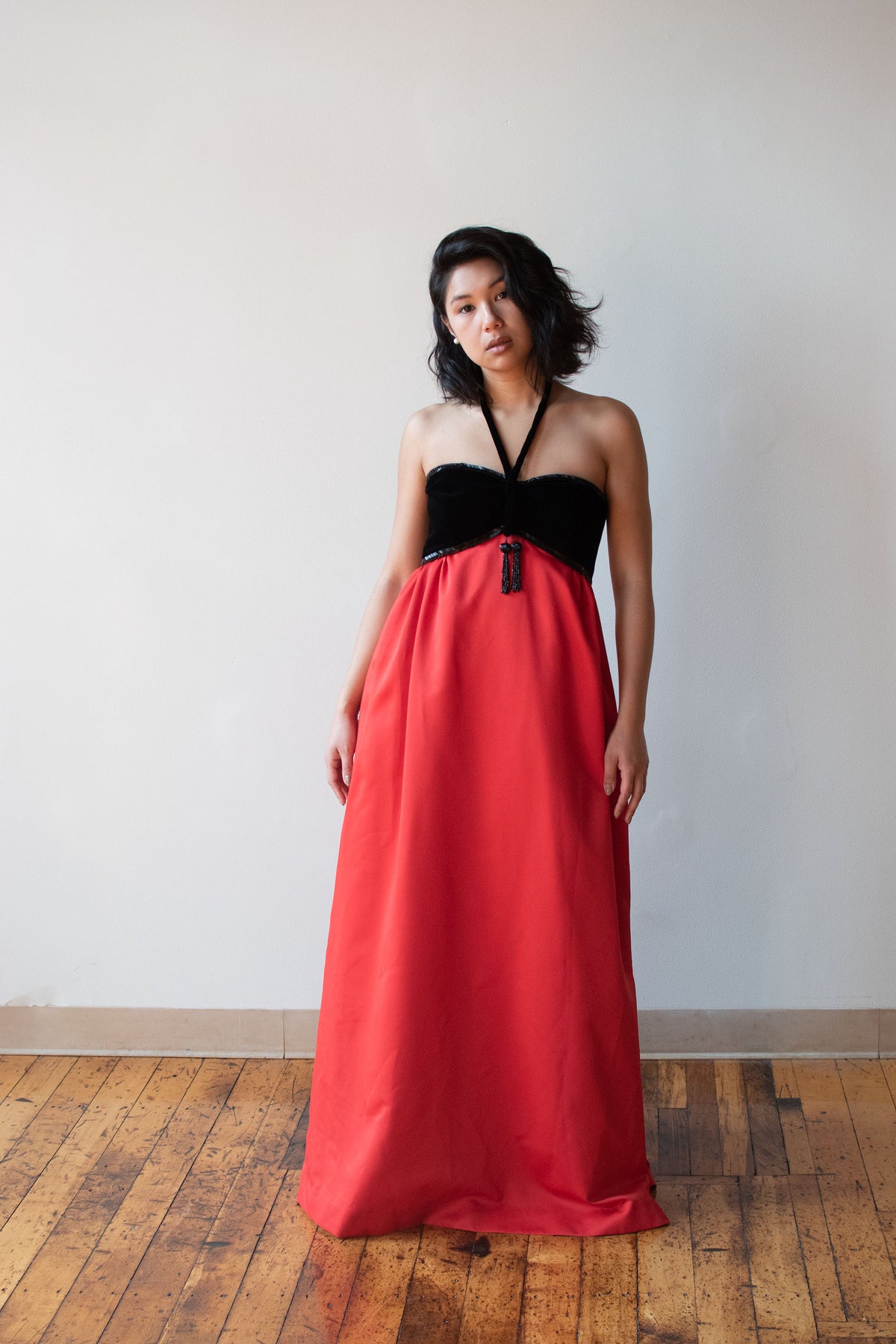 Red & Black Gown | Victor Costa
