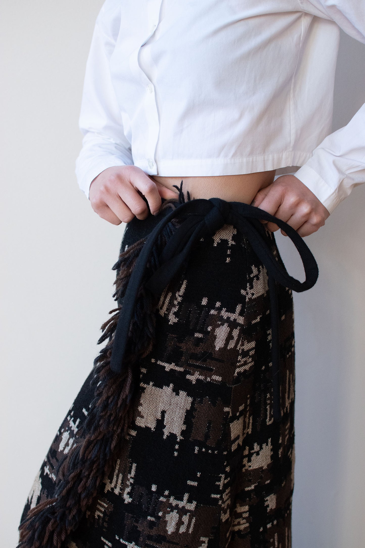 1970s Woven Skirt w/ Fringe