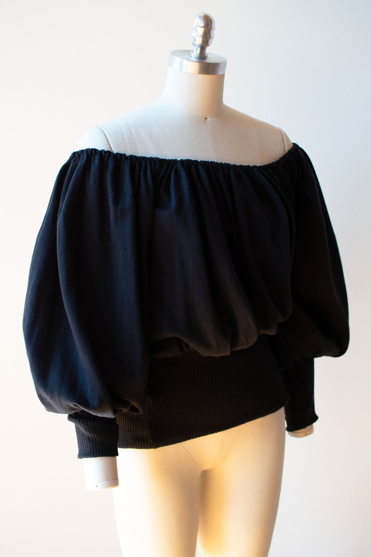 1980s Black Bishop Sleeve Sweatshirt | Norma Kamali