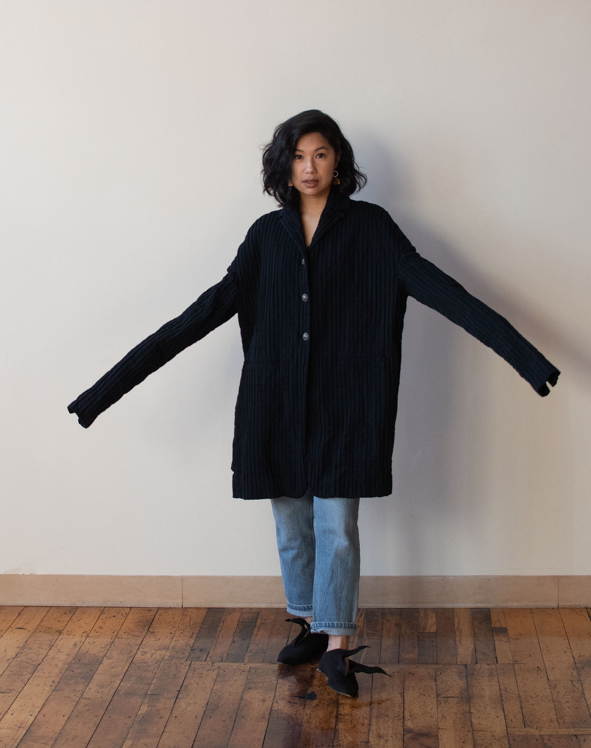 1990s Textured Black Jacket | Romeo Gigli