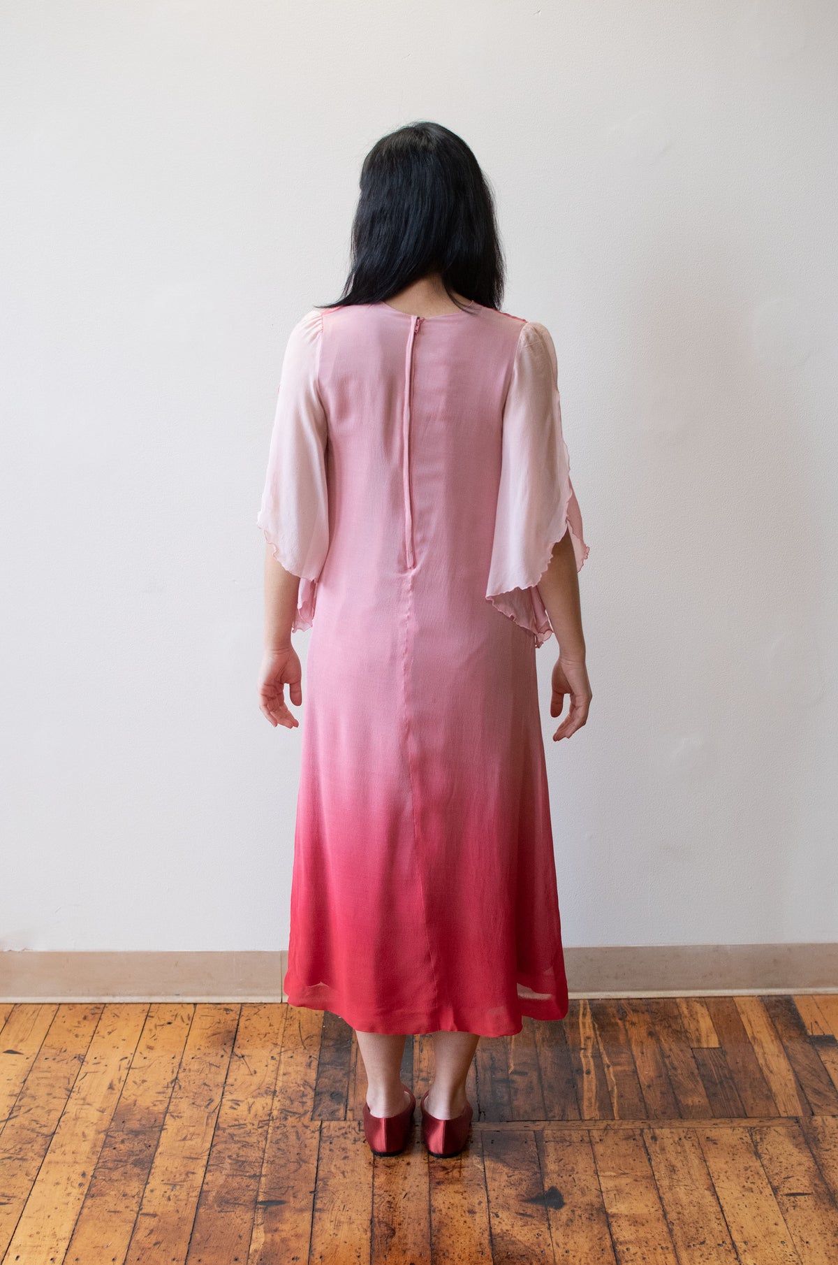 1970s Ombre Chiffon Dress