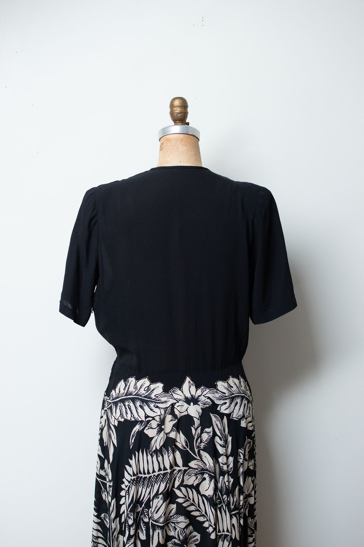1940s Printed Rayon Dress