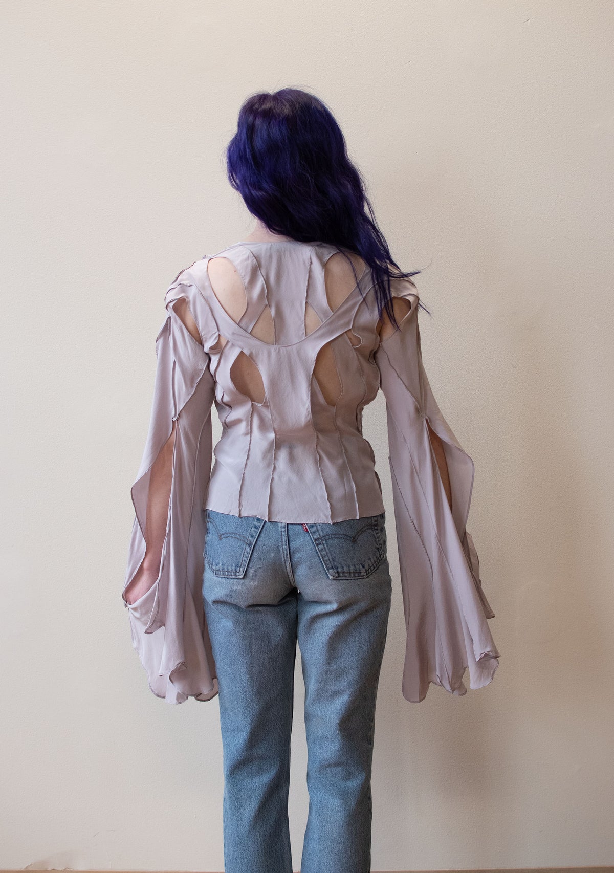 Mauve Silk Blouse Yves Saint Laurent SS 2003 | A Virtual Affair