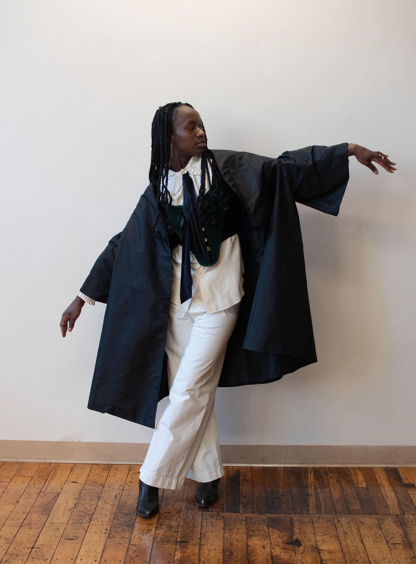 Black Taffeta Opera Coat | Victor Costa