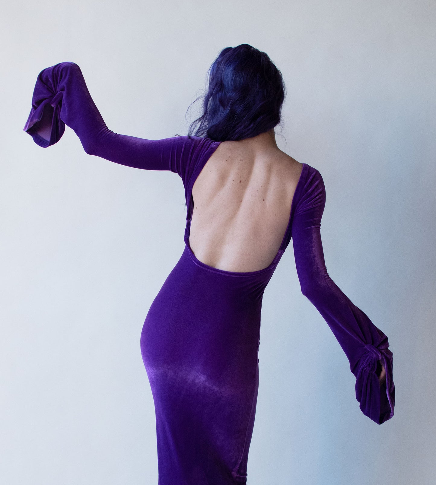 1990s Purple Velvet Dress