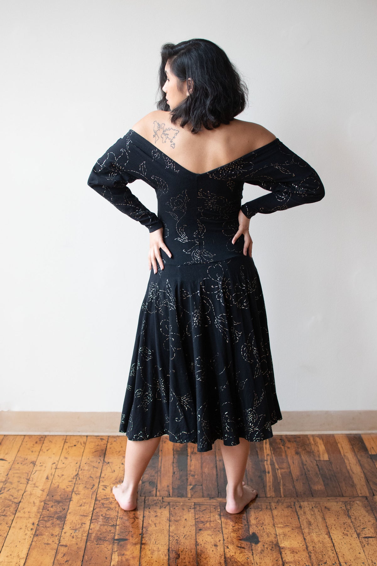 Black Glitter Jersey Dress | Betsey Johnson Punk Label