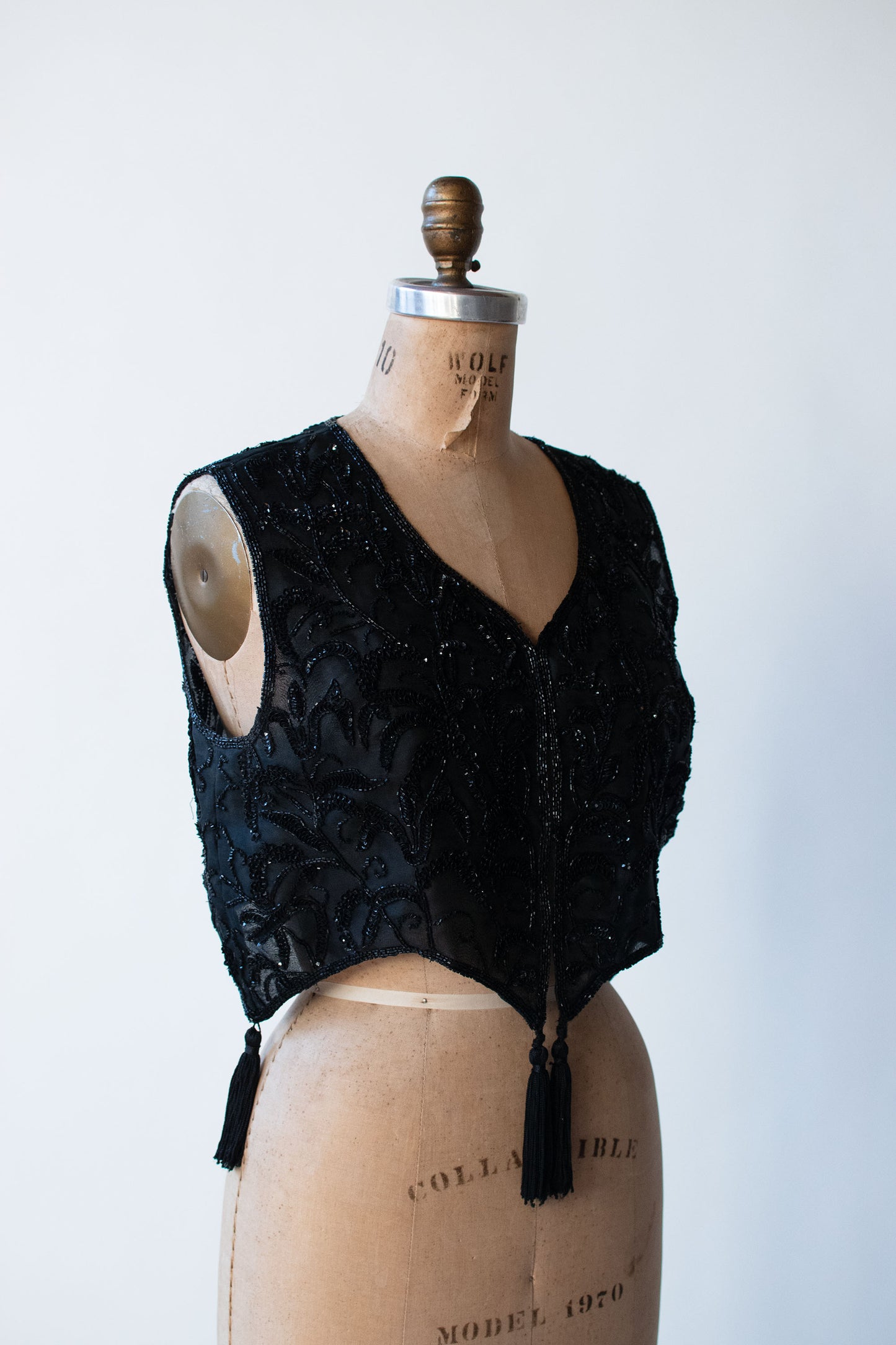 1990s Silk Tassel Trim Vest