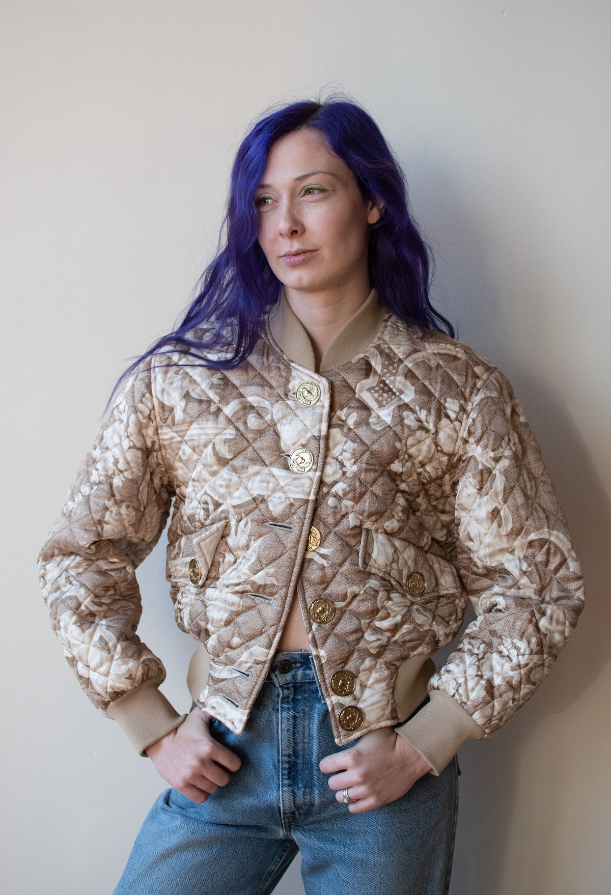 Cherub Print Quilted Jacket | Moschino Cheap & Chic