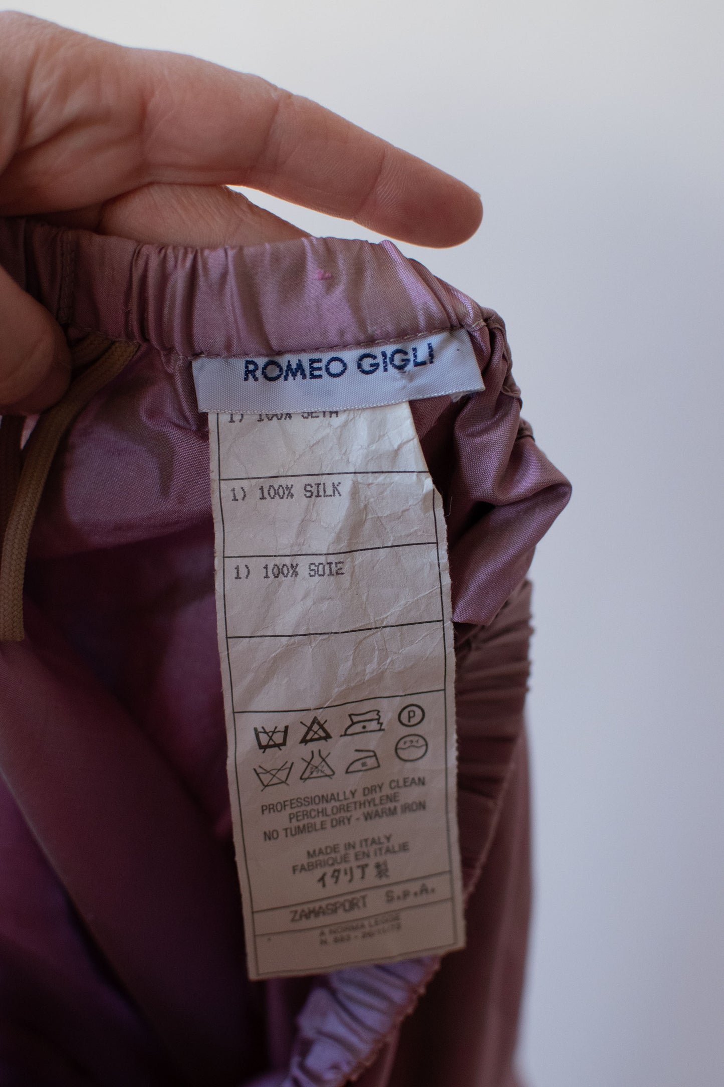 Pink Silk Pants | Romeo Gigl