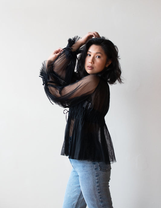 Black Mesh Blouse | Gianfranco Ferre