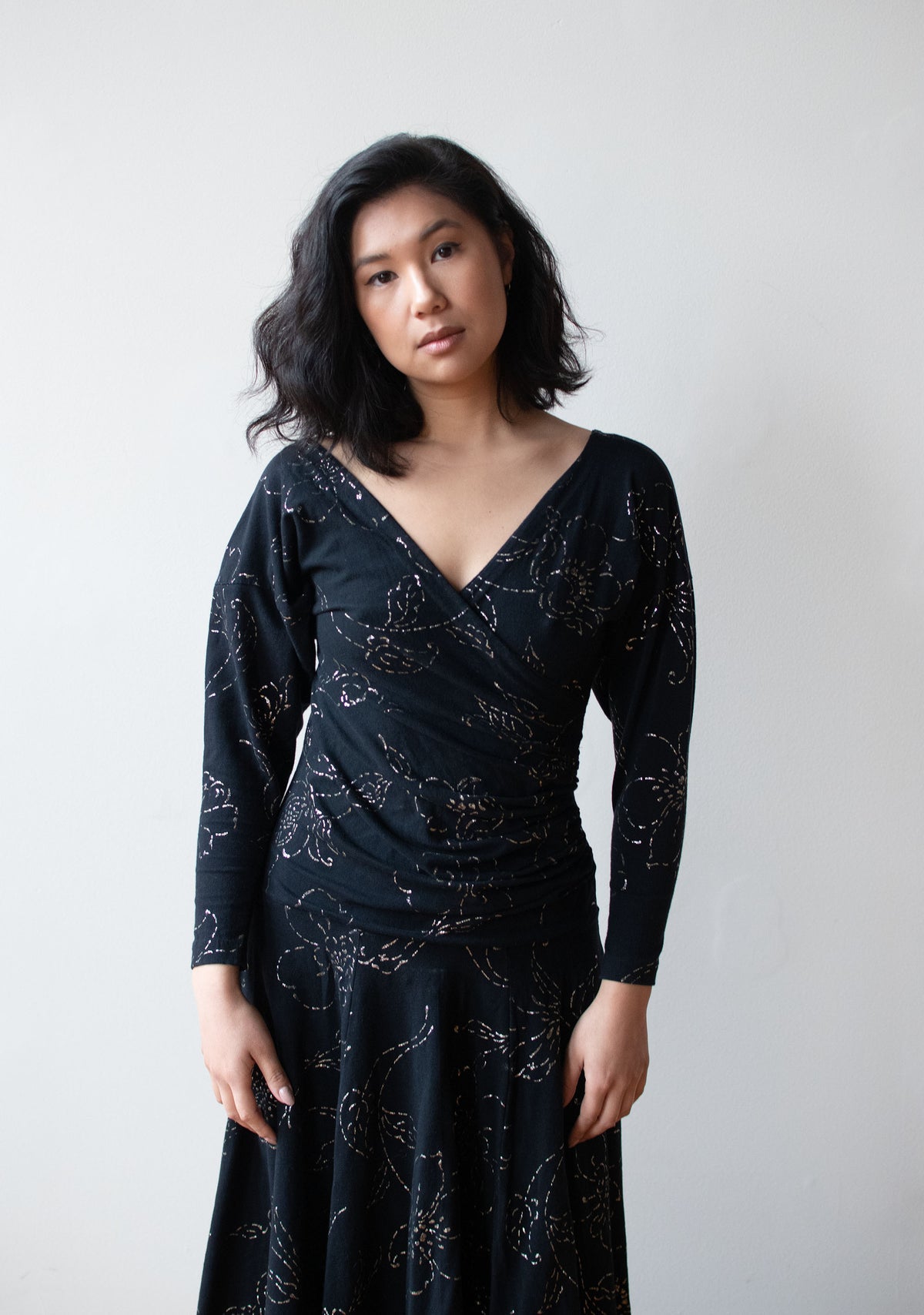 Black Glitter Jersey Dress | Betsey Johnson Punk Label