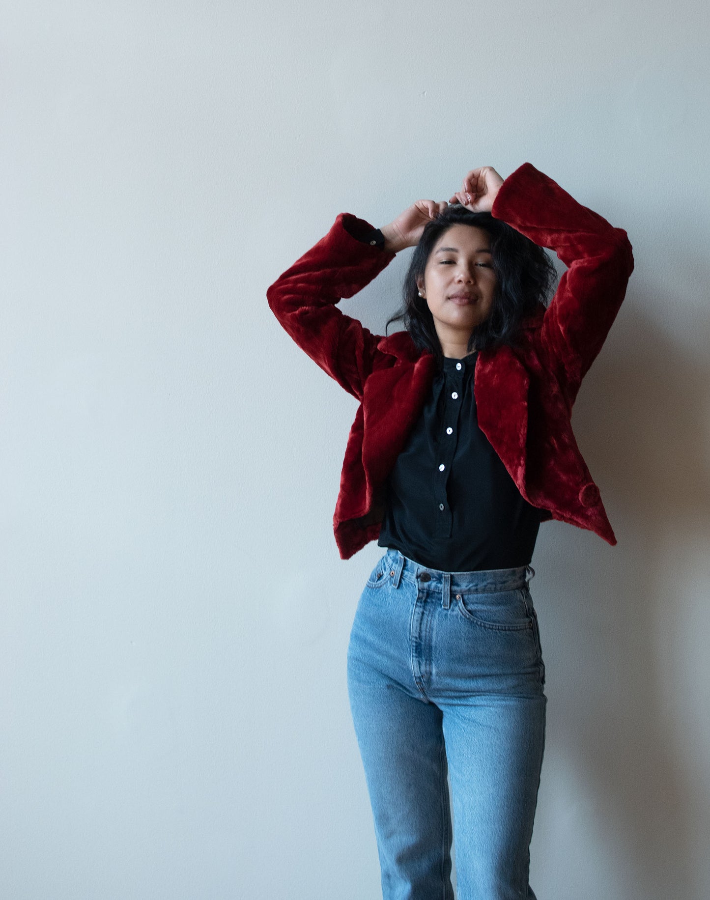 Red Faux Fur Jacket | Gianfranco Ferré