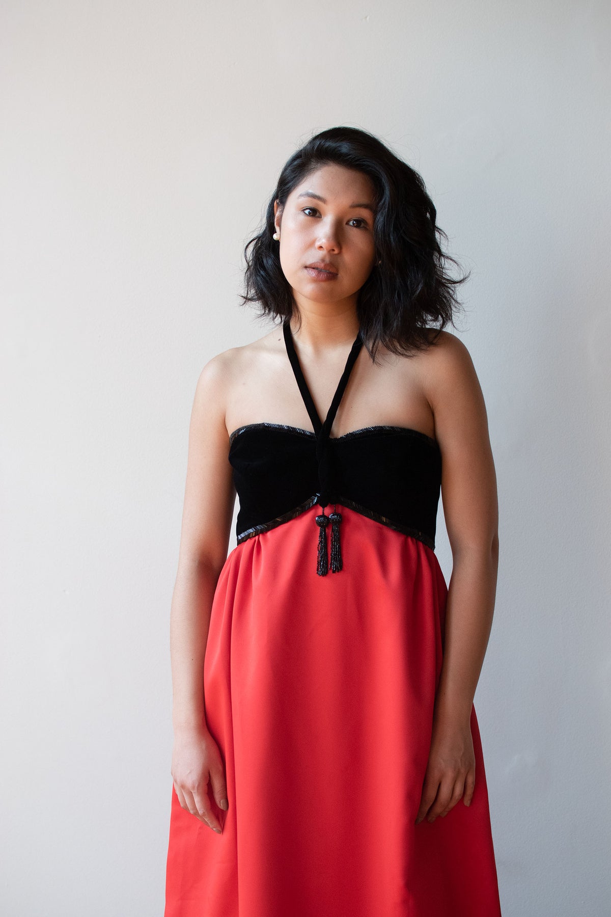 Red & Black Gown | Victor Costa
