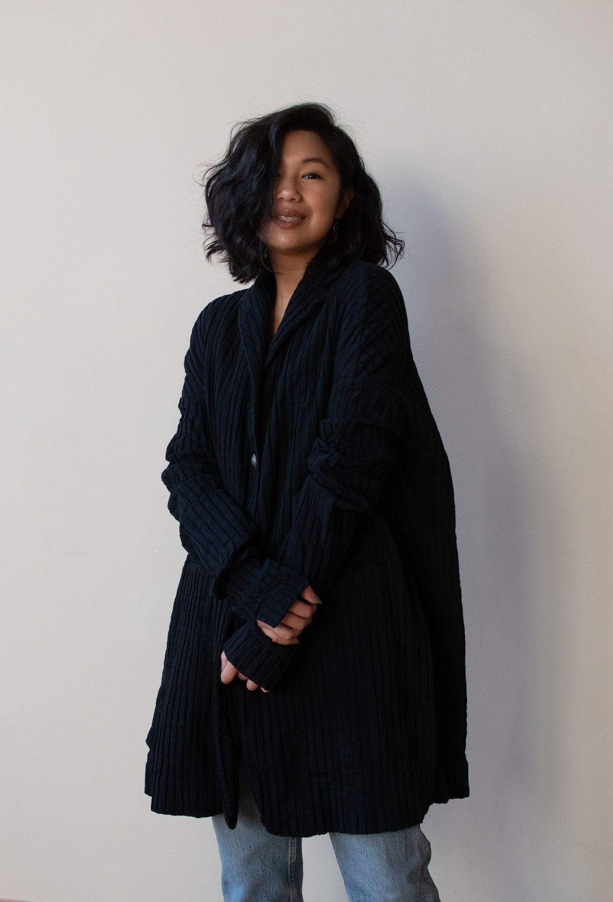 1990s Textured Black Jacket | Romeo Gigli