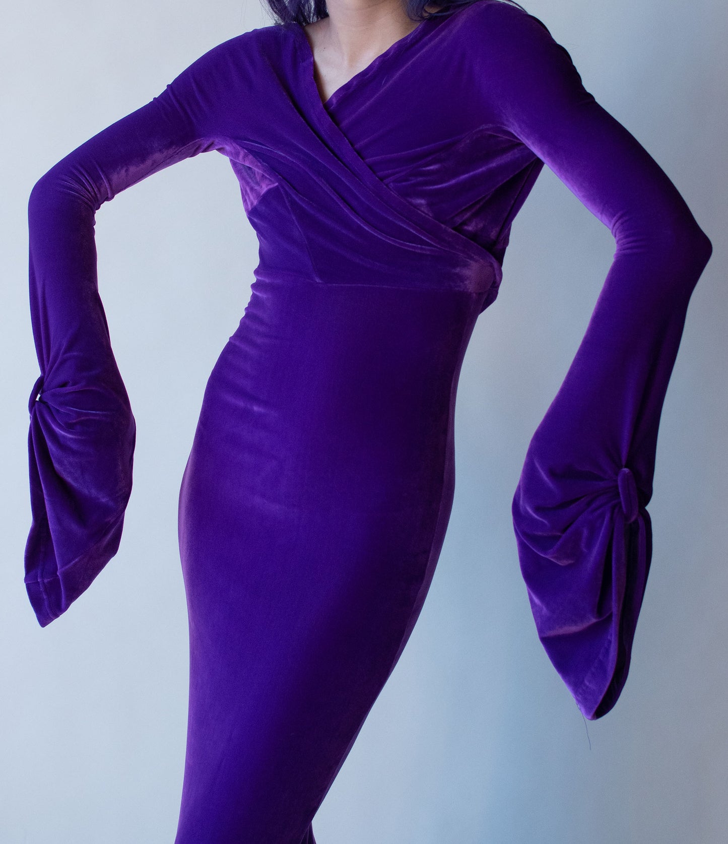 1990s Purple Velvet Dress