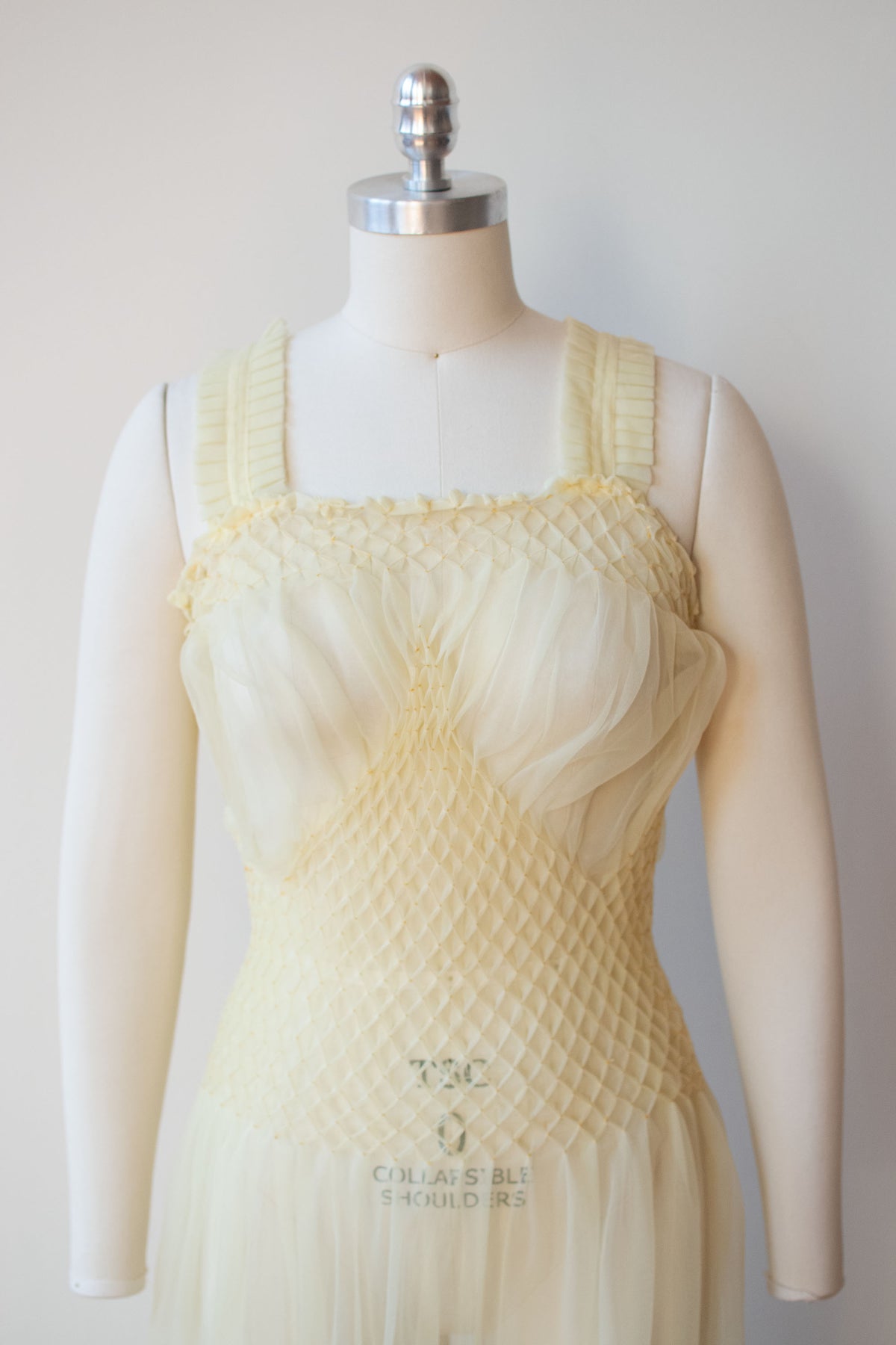 1940s Smocked Nylon Peignoir