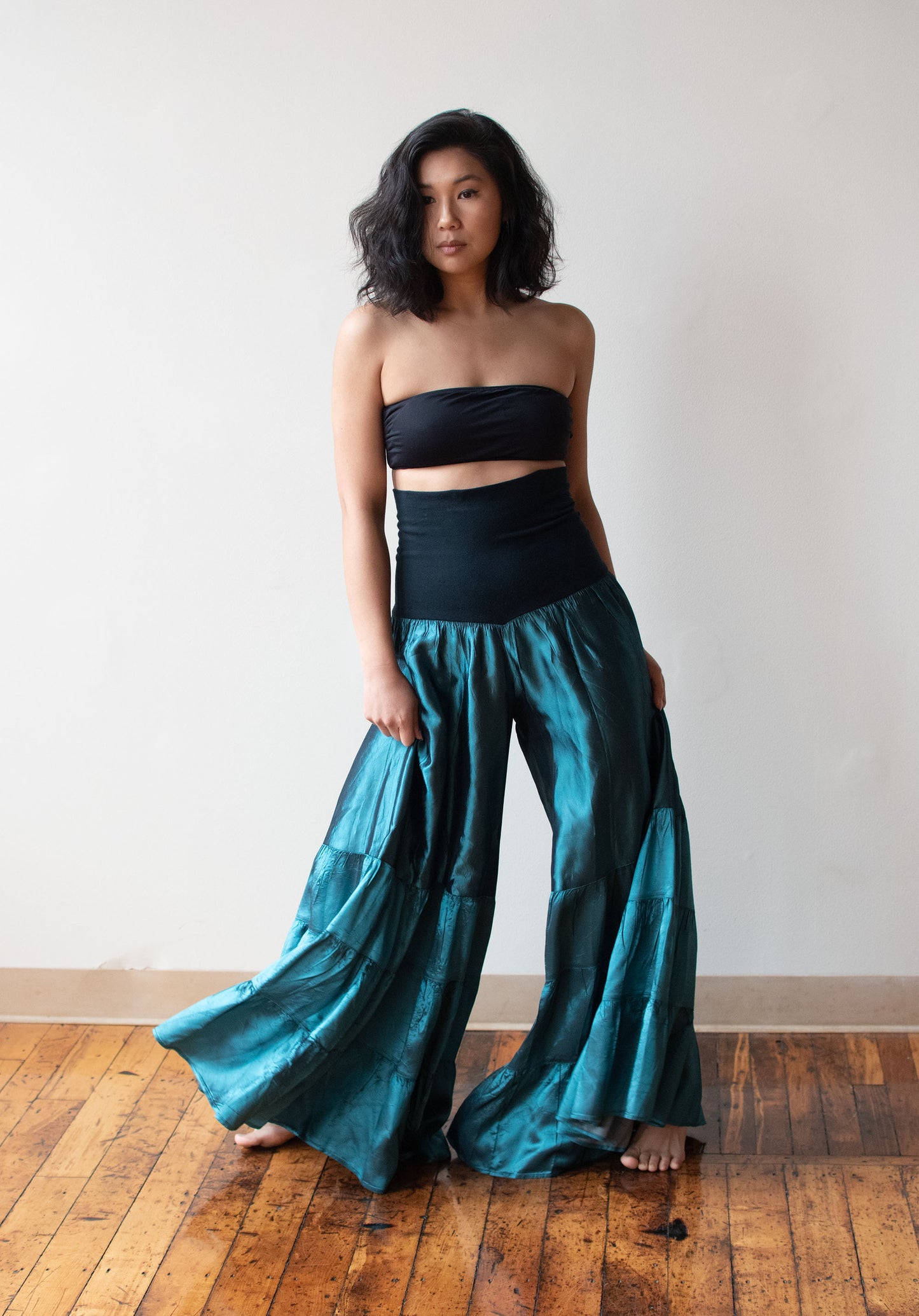 1980s Taffeta Palazzo Pants