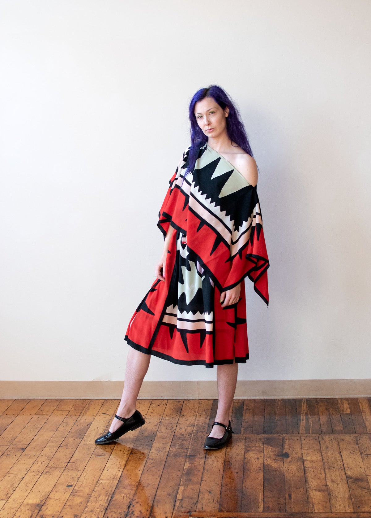 1980s Printed Silk Dress | Michael Vollbracht