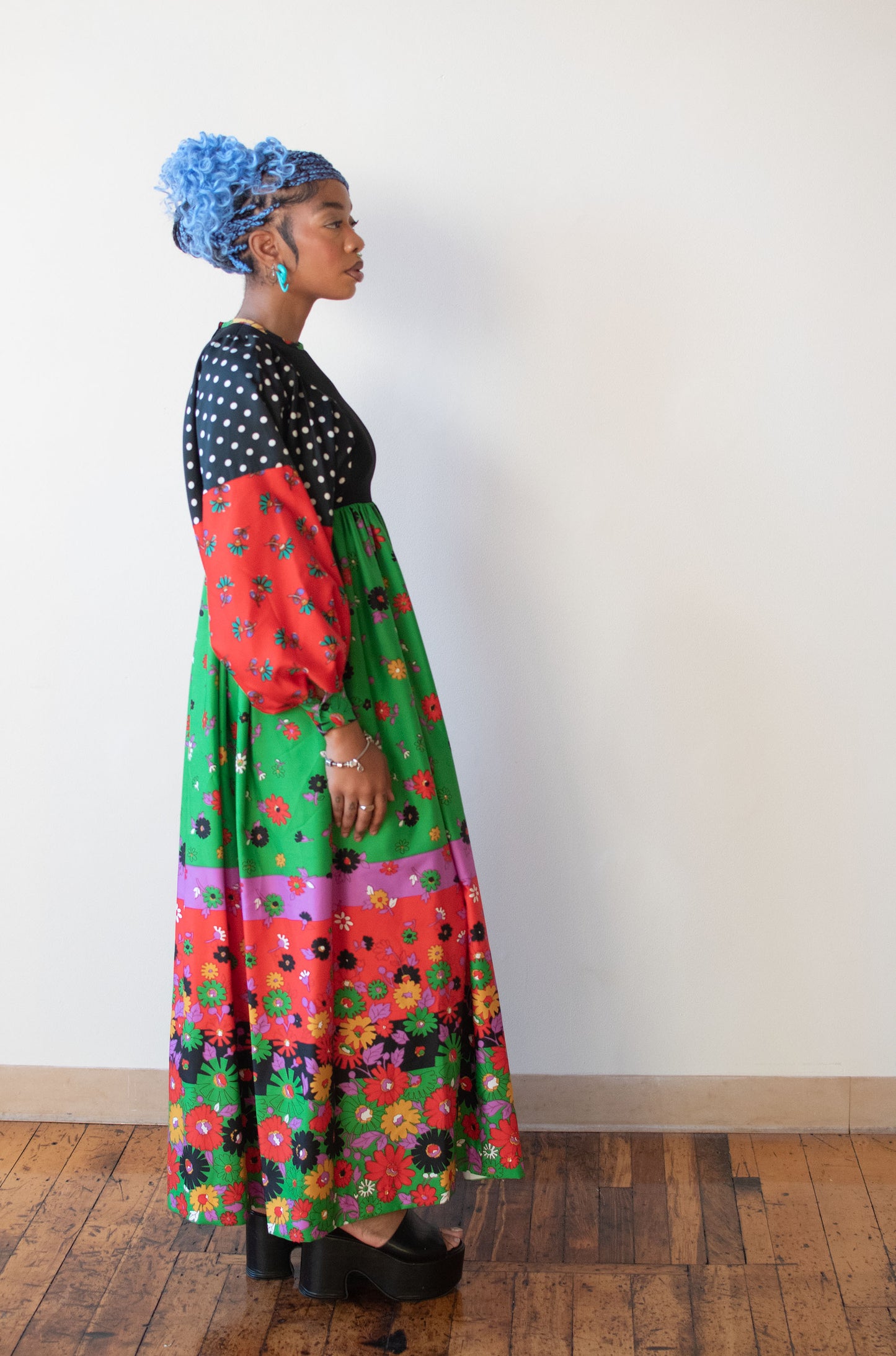 1970s Mixed Floral Print Dress | Youth Guild