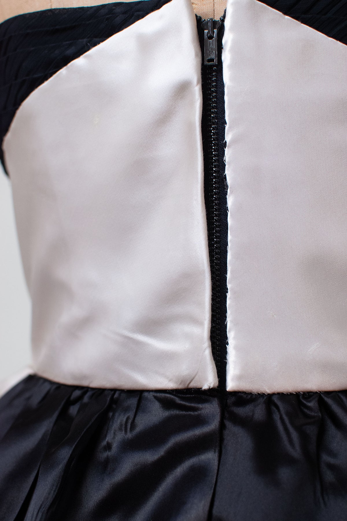 1970s Ruffled Satin Gown