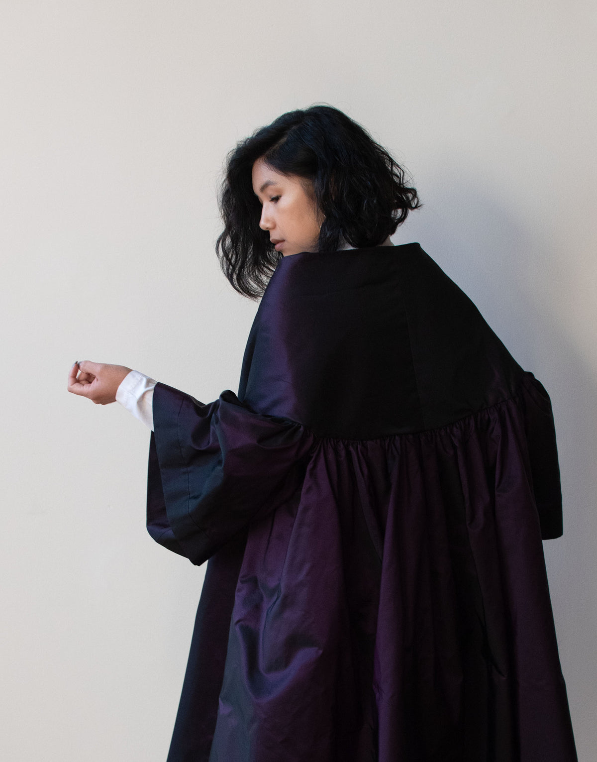 1990s Purple Taffeta Opera Coat