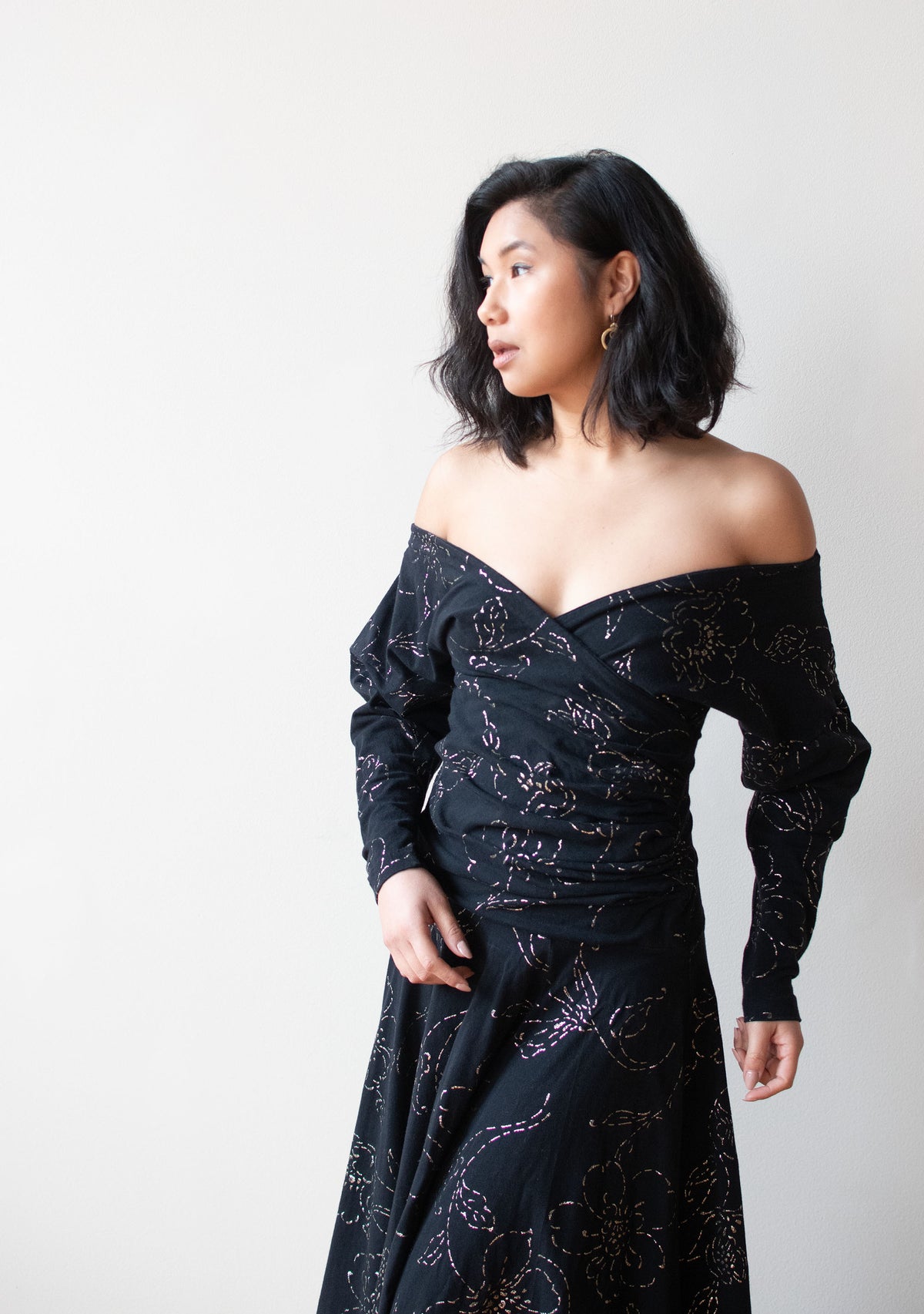 Black Glitter Jersey Dress | Betsey Johnson Punk Label