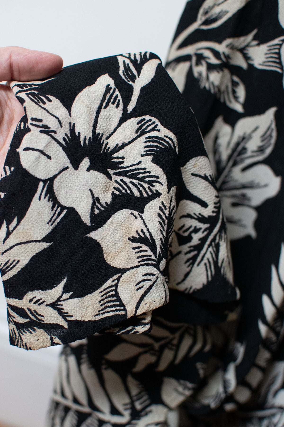 1940s Printed Rayon Dress