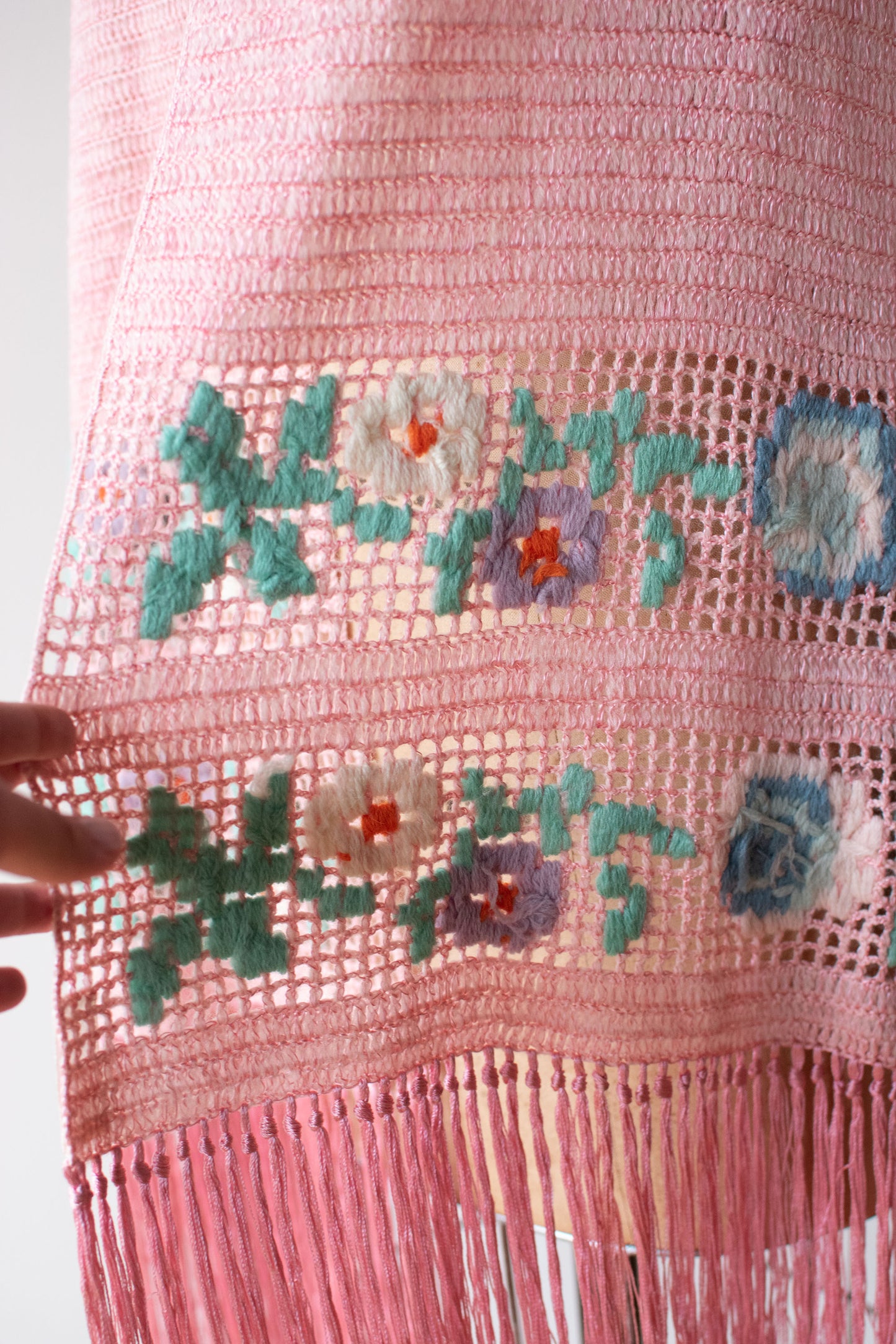 1920s Crochet Fringe Shawl