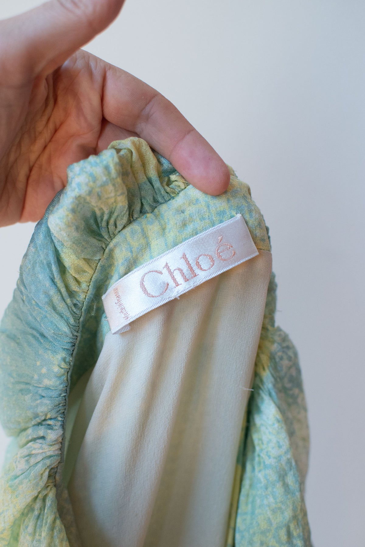 Ruffled Sleeve Silk Dress | Chloe SS 1993