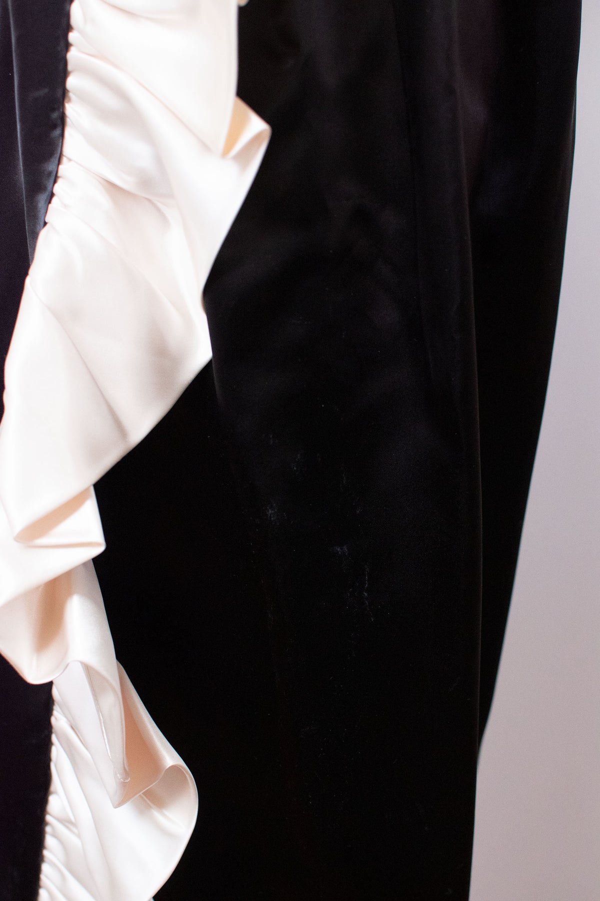 1970s Ruffled Satin Gown