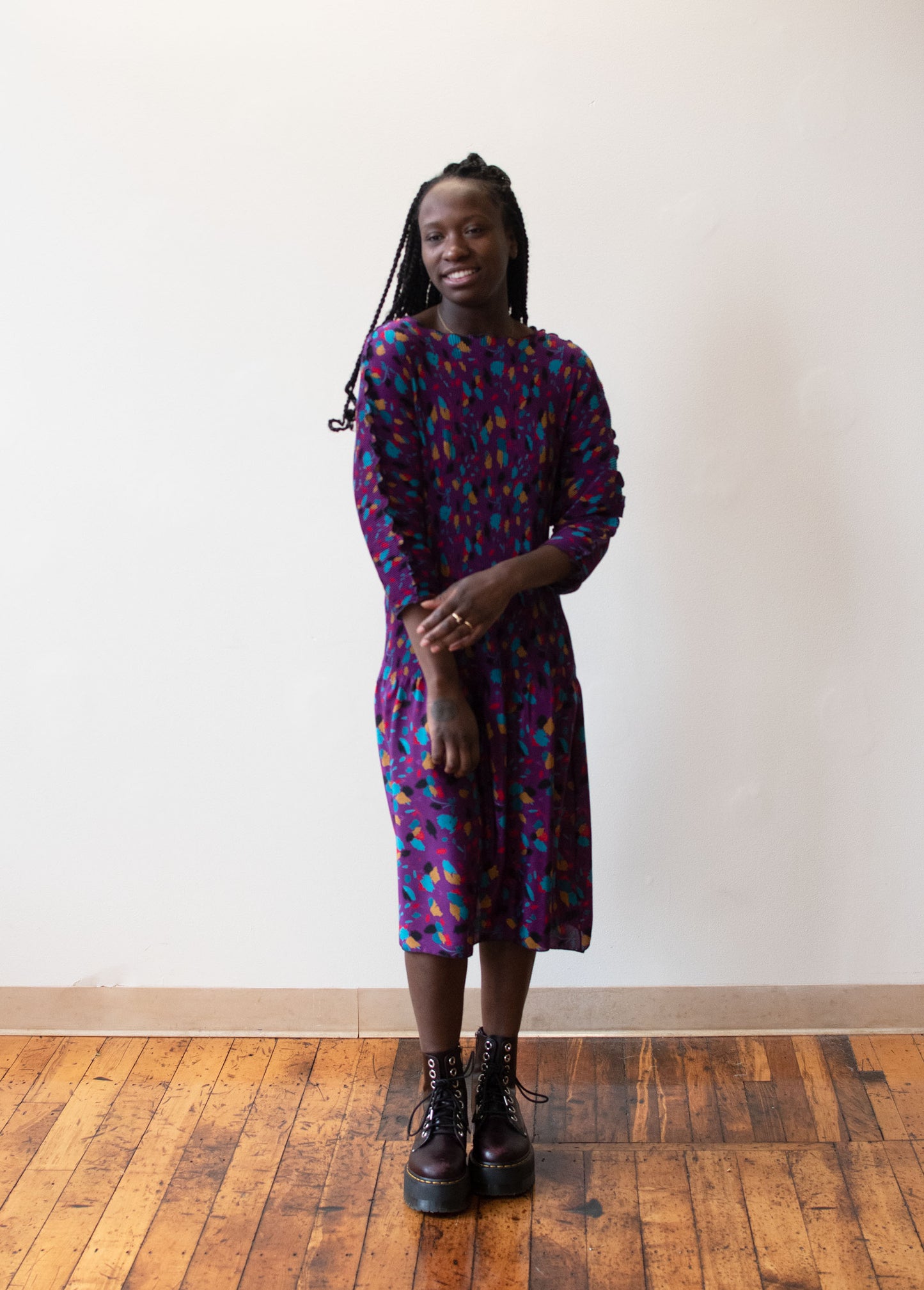 1980s Plisse Dress | Ellen Hauptli