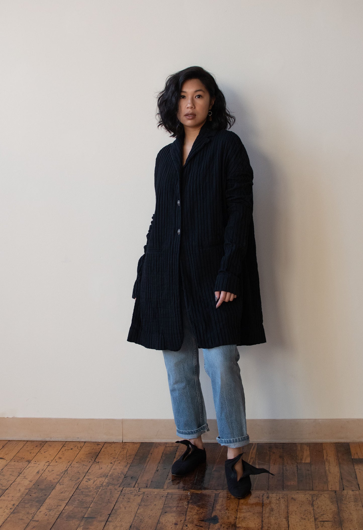 1990s Textured Black Jacket | Romeo Gigli