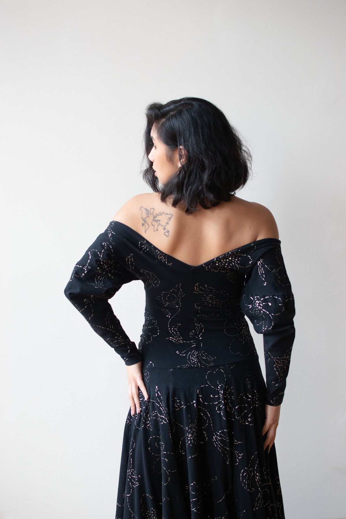 Black Glitter Jersey Dress | Betsey Johnson Punk Label