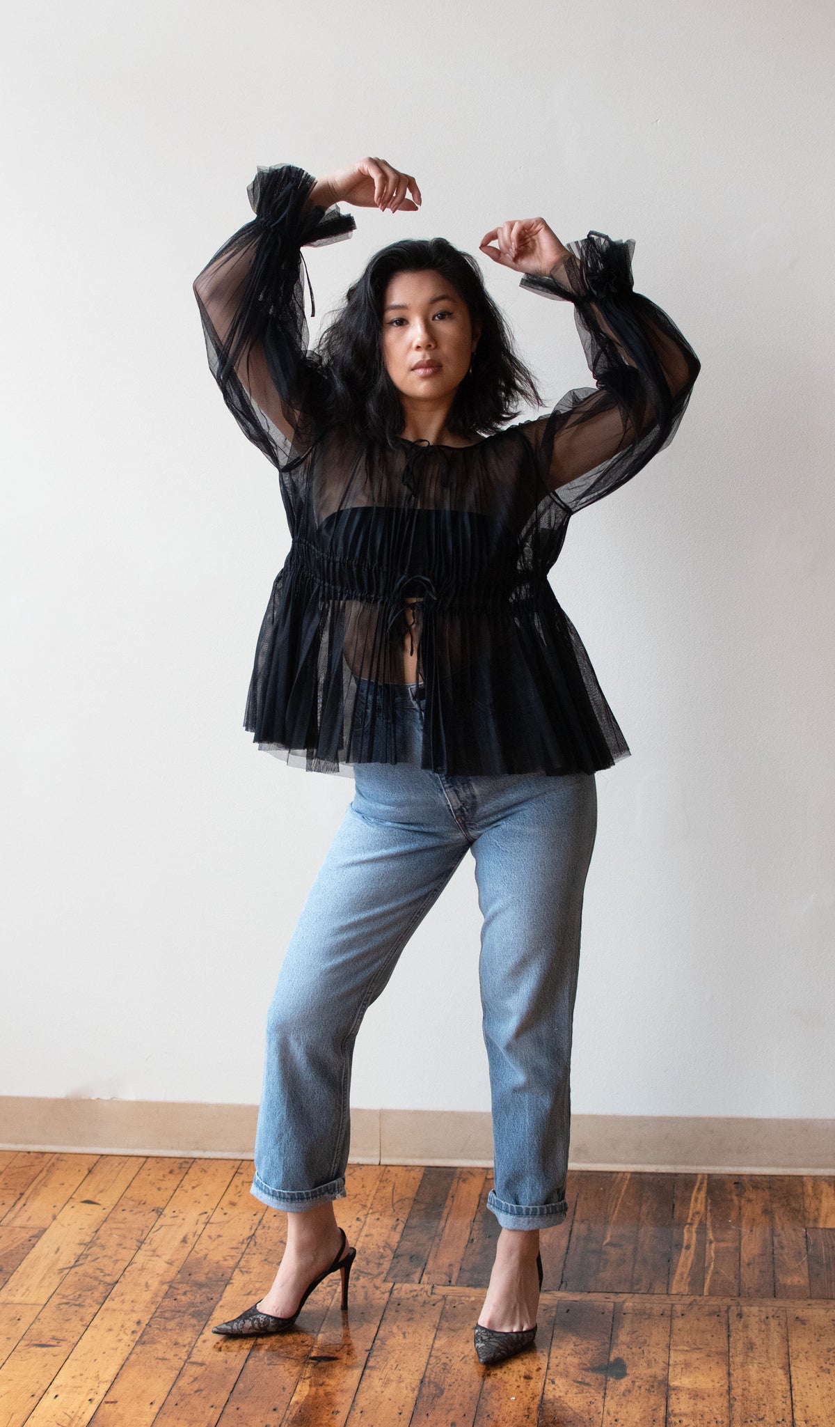Black Mesh Blouse | Gianfranco Ferre
