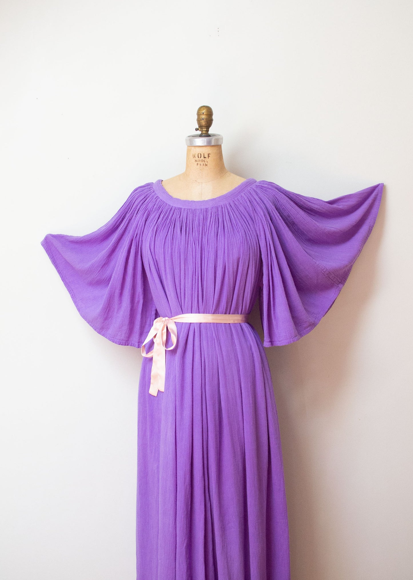 1980s Orchid Gauze Dress