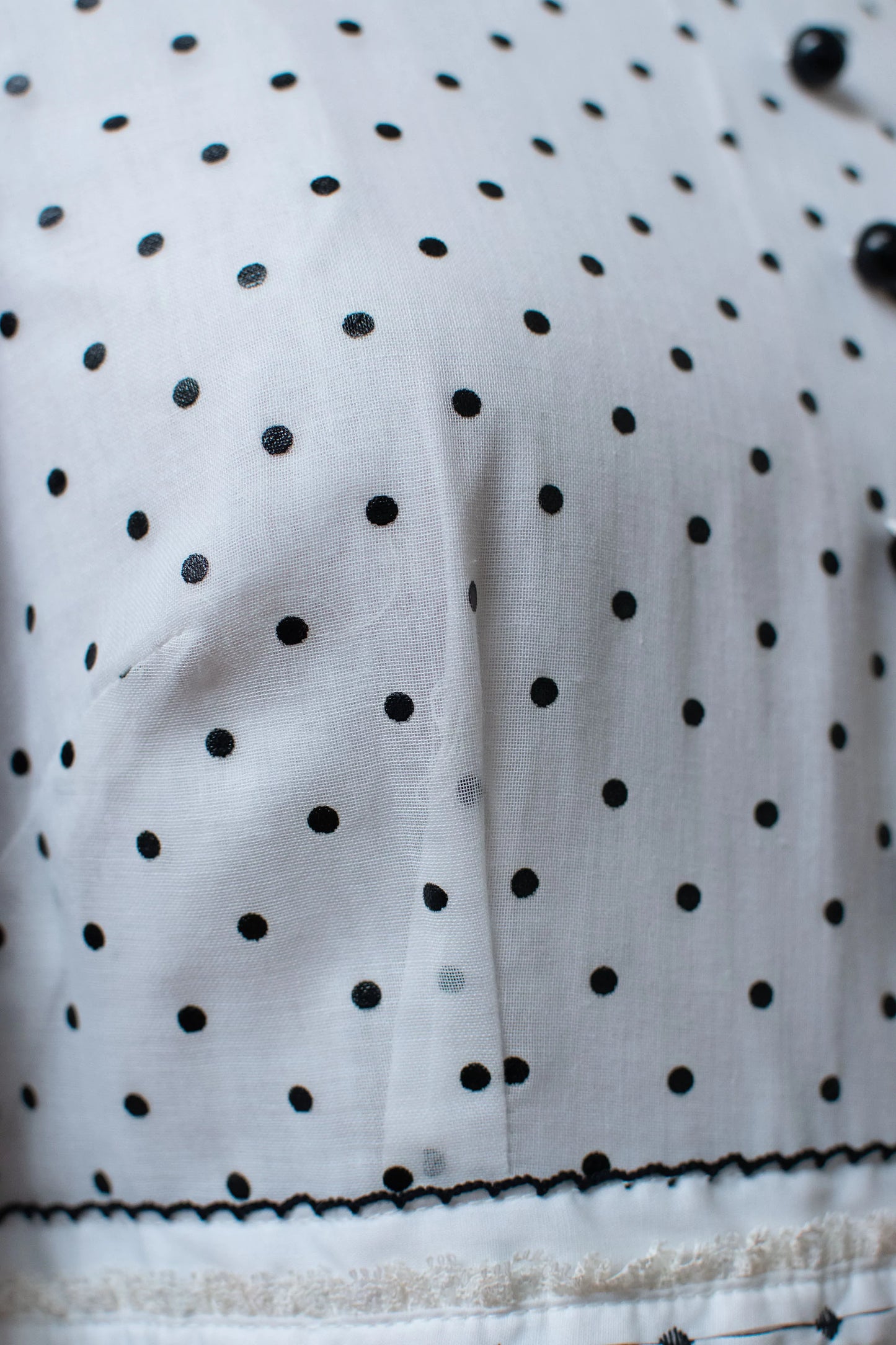 1970s Black & White Polka Dot Dress