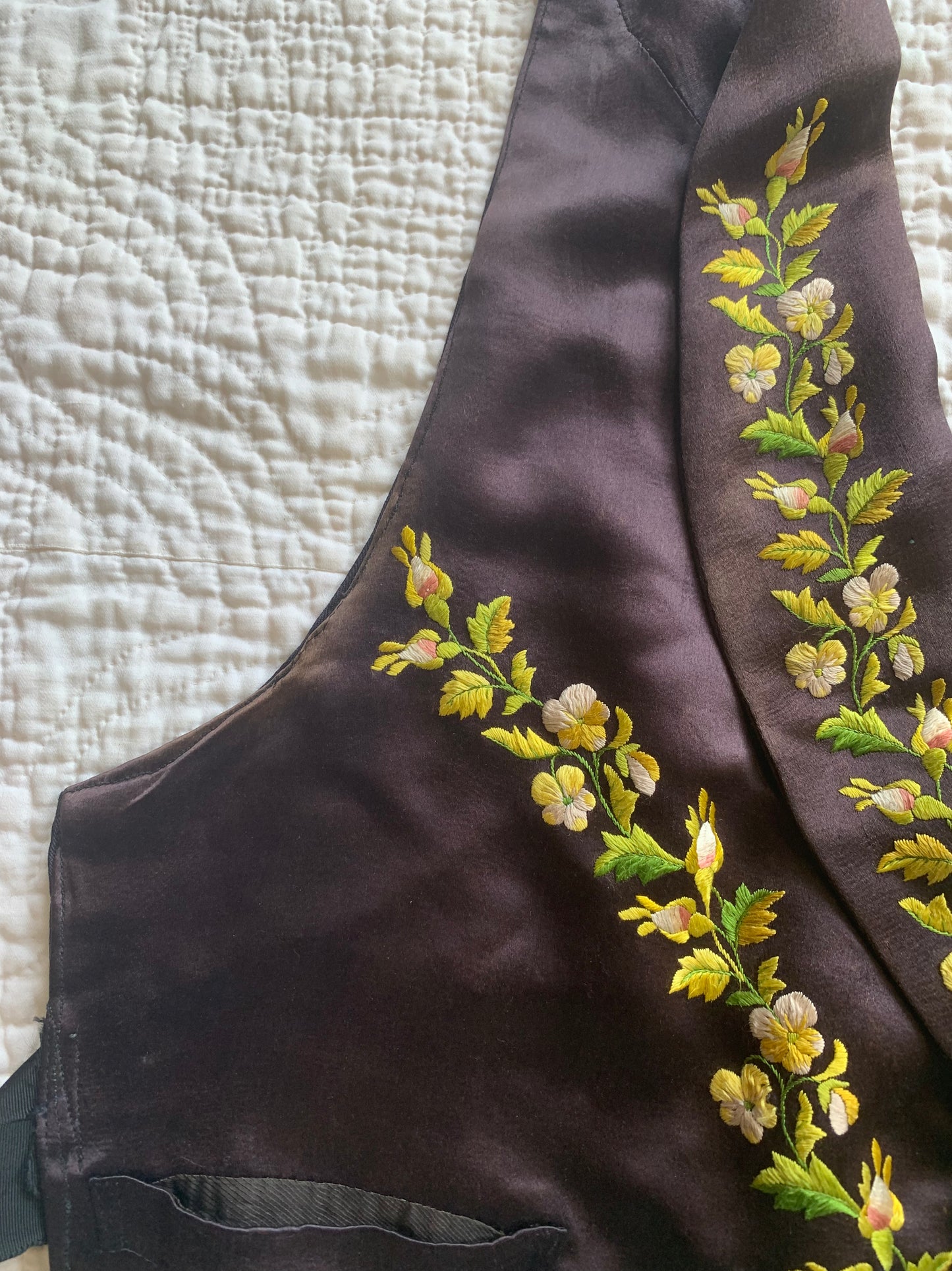 Antique Embroidered Silk Vest
